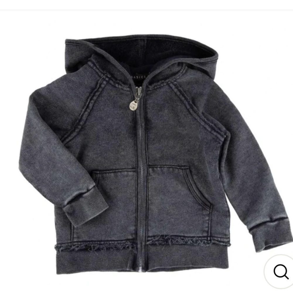 New Miki Miette - Boys Indigo Zip Hoodie in Black Night Sz 3 mo